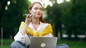 Confident young woman student recording voice recognition message using virtual assistant app on smartphone outdoors Pretty female has working or personal conversation on mobile phone at home