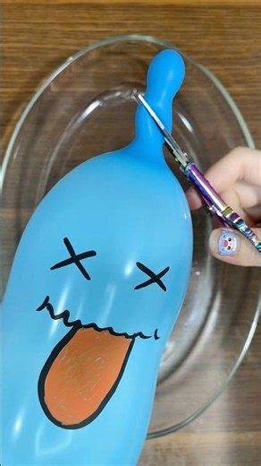 SQUEEZING Funny Balloon for GLOSSY PINK Slime Swirl! 💖😯 #shorts