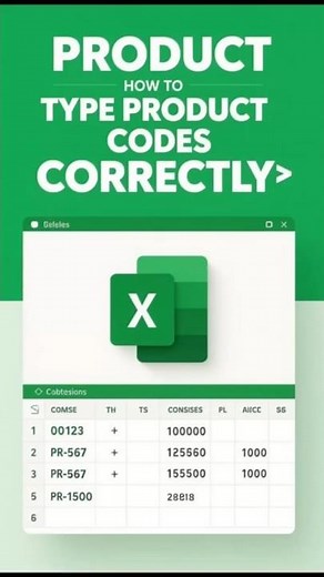 EXCEL Tutorial: How to Type Product Codes Correctly (2025)