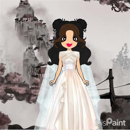 tutorial pemula menggambar pengantin di ibis paint #monkey #animation #art