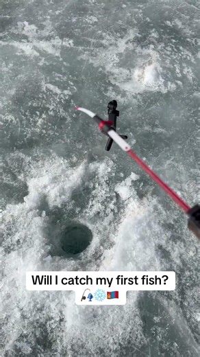 Try ice lake fishing in Mongolia!! 🇲🇳