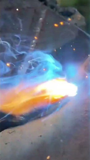 joining several heavy rusty metal plates precisely using a professional arc welding tool at home