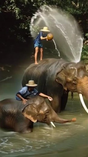 They are happy when swem water #animallife #babyelephants #animals #elephant #wildlife #nature