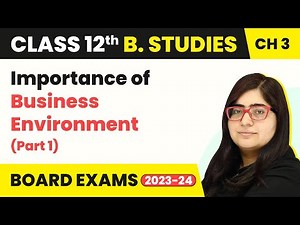 Importance of Business Environment (Part 1) - Business Environment | Class 12 B Studies Chapter 3