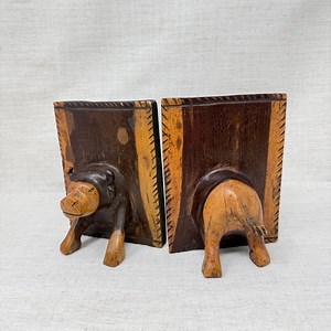 Vintage Hand Carved Wooden Bear Bookends – Rustic Folk Art Wood Book Ends, Animal Bookend Set, Cabin Lodge Decor - Etsy