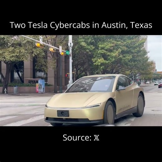 Two Tesla Cybercabs spotted testing together again today in downtown Austin, Texas. #shorts