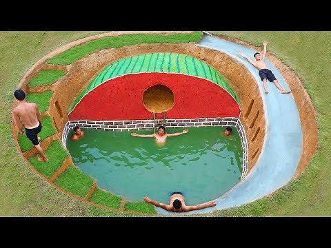 How To Build Underground Swimming Pool Water Slide Around Secret Underground Watermelon House