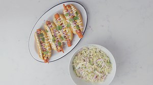 Grilled Carrot Hot Dogs With Creamy Slaw