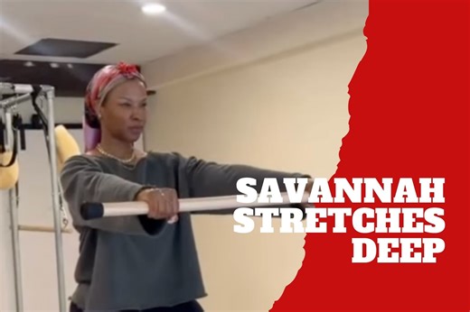 Savannah James turns heads with intense Pilates workout and jaw-dropping flexibility