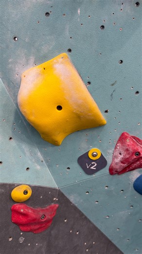 2girls1climb | ✅ Yellow V2 Movement the Hill truly have never hung from a wall this long in MY LIFE #movementatthehill #v2 #overhang #v2inmygym... | Instagram