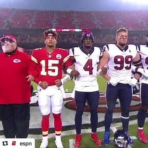 37 reactions · 6 comments | The Chiefs and Texans stood together in a moment of unity, dedicated to the fight for equality, before the season opener....and fans booed, your thoughts? #Tell1073 | Power 105.1 KC | Facebook