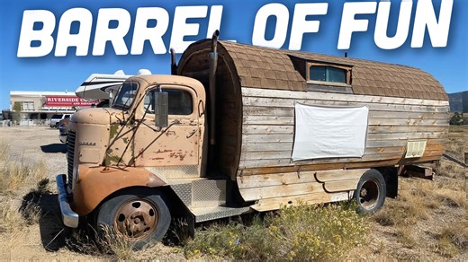 Someone Turned This 79-Year-Old Dodge Truck Into A Motorhome That Looks Like A Giant Wood Barrel - The Autopian