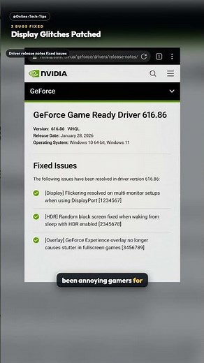 Nvidia Driver 616.86: Update Now (One Bug Remains)