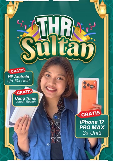 ‼️EKASERVICE BAGI BAGI IPHONE 17 PRO MAX GRATIS‼️ 🌙THR SULTAN🌙 ✨Dapatkan Hadiah Undian THR dari Ekaservice hanya dengan Service Gadget kalian✨ Kalian bisa dapatkan, ⭐️iPhone 17 Pro Max (Tersedia 3 Unit) ⭐️HP Android (Tersedia 10 Unit) ⭐️Uang tunai dengan nilai total Jutaan Rupiah Syaratnya gampang banget! Kalian tinggal, ✅Service dengan Minimal Transaksi 200 Ribu ✅ Post Story dan Mention @ekaservice dan akun Instagram cabang yang dikunjungi ❗️Periode THR Sultan❗️ 🕛13 Maret - 30 April 2026 📍B