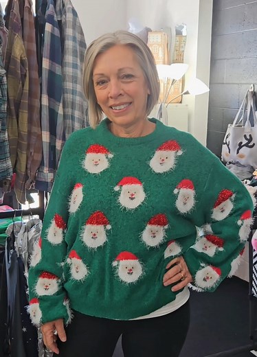 Step into the spotlight of holiday cheer with this dazzling Santa sweater! ❤️✨ Featuring fuzzy bearded Santas and sequin-topped hats scattered across the soft knit, it’s the perfect mix of cozy charm and festive glam. Whether you’re dashing through the snow or hitting a holiday party, this sweater is pure ho-ho-wow! 🎅💎 Message us today before they're gone! ⚡ www.KimRoseGlam.com #KimRoseFashions #Christmas #merrychristmas #happyholidays #sweater #holiday #women #womensfashion #fyp #top #outfiti