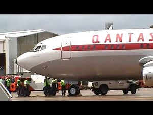 John Travolta 707 arrival Qantas 90th Anniversary Sydney.