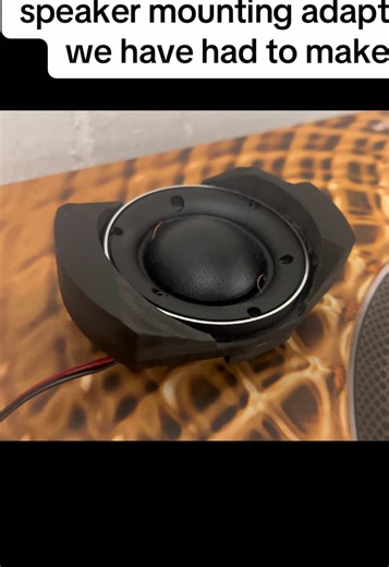 One of the weirdest speaker mounting adapters we have had to make. #sorealsounds #caraudio #soundsystem #speaker #customcaraudio