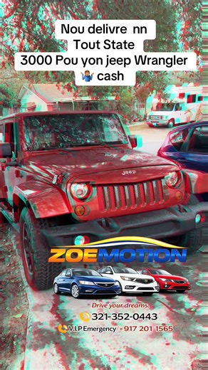 Another 2 happy customers on the move 🚗📦🔥 One Jeep Wrangler heading to Tennessee 🏔️ and one Hyundai heading to Jacksonville 🌴☀️! At Zoemotion Auto Sales, distance is never a problem — we deliver vehicles nationwide 🇺🇸🚛 with reliable service, smooth shipping, and unbeatable deals 💯💰. Ready for your next ride? Your car might be the next one getting delivered to your doorstep 🏡🔑 📲 Contact Zoemotion Auto Sales: 321-352-0443 🚗 Best Deals 🚛 Nationwide Delivery ✅ Trusted Service 🔥 Serio