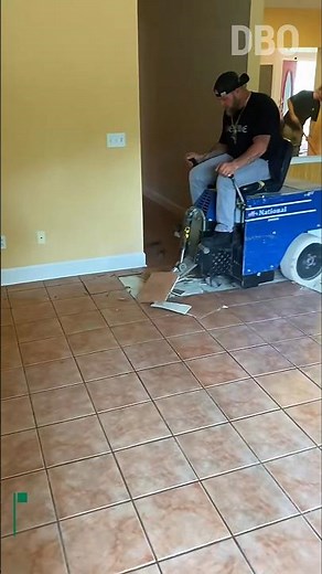 Tile Removal Machine in Action – Satisfying Floor Demolition!