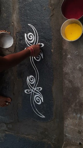 simple daily side border design for rangoli