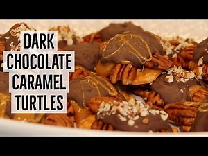 Homemade Turtles- Dark Chocolate Caramel Turtles