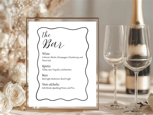 Custom Bar Menu Sign Template- Digital Download - Etsy