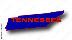 State of Tennessee map reveals from the USA map silhouette
