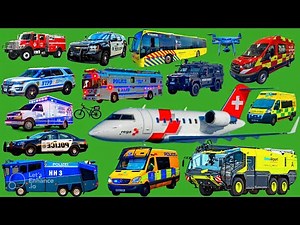 Learning Emergency Vehicles For Kids | Police Car, Fire Truck, Ambulance, Air Ambulance