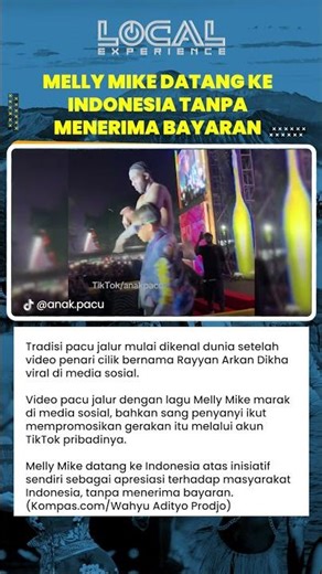 Gelar Konser di Penutupan Pacu Jalur 2025, Melly Mike Datang ke Indonesia Tanpa Menerima Bayaran