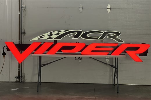 No Reserve: Illuminated Dodge Viper ACR Sign