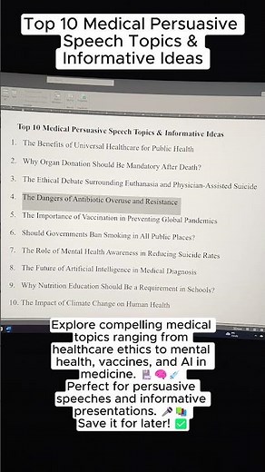 Top 10 Medical Persuasive Speech Topics & Informative Ideas
