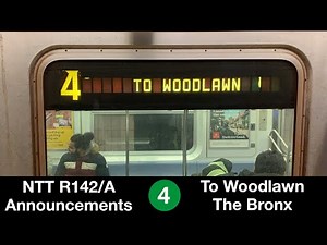 R142/A 4 Train Announcements to Woodlawn From Crown Heights-Utica Av (2025 UPDATES)