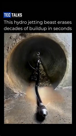 TECtalks on Instagram: "Hydro Jetting — the unsung hero of modern infrastructure. Using high-pressure water jets, it slices through decades of grease, roots, and hardened debris — no chemicals, no manual scraping. Each nozzle blasts in multiple directions, restoring massive sewer and drainage systems to full flow. It looks simple, but it’s precision engineering at work — keeping entire cities running smoothly behind the scenes. Media: @amjet_sewer_jetting #Engineering #Innovation #HydroJetting #