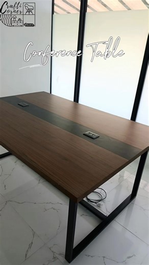 1.3K views · 12 reactions | Finished and delivered! A custom-built conference table made with premium wood and steel legs — stylish, durable, and ready for great meetings ahead. Thank you to our awesome client for choosing us! ✨ #CraftiCorner #CustomFurniture #ConferenceTable #Woodwork #ModernDesign #SupportLocal #Furniture | Crafti Corner | Facebook