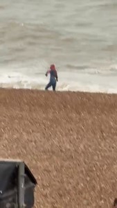 Spiderman was spotted on Brighton beach today | Imjustbrighton