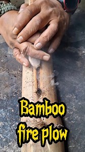 plowing bamboo using wood to start a fire. #firemaking #survivalfire #frictionfire #primitivefirelighting #selfsufficiensy #fblifestyle | Budhi Bibolang
