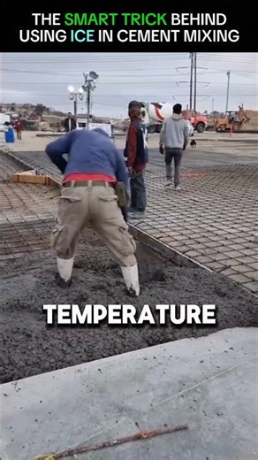 Why workers mix ice on cement?