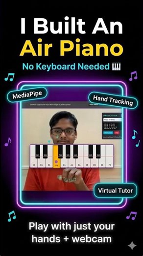Built Air Piano:A browser app that turns your webcam into a piano teacher #piano #music