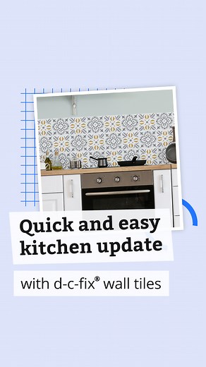 Style update for the kitchen: lend yours a modern look with the d-c-fix® Wall Tiles! ☺ Your perfect partner for this: the self-adhesive d-c-fix® Wall Tiles. #dcfix #diy #diyideas #diyproject #walltiles #kitchenmakeover | d-c-fix