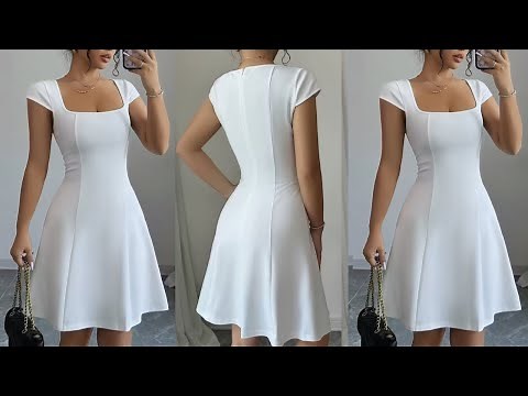 How to Draft a Fit & Flare 6-Piece Dress | Square Neckline + Cap Sleeves