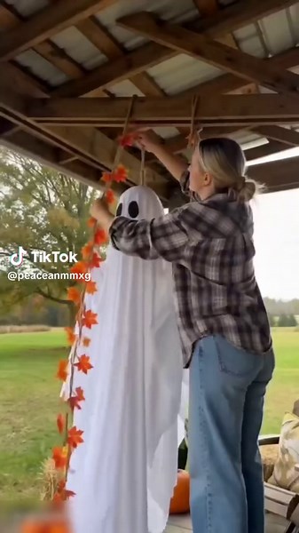 The viral swinging ghost! I have him linked in my bio! & It was super easy to put together and makes for the cutest Halloween decor! It comes with a remote that allows you to set a timer on the lights and has 8 different light modes! My kids think he is cute as can be and loves that fact that when the wind blows he swings! #amazonfind #halloweenfinds #halloweenhome #amazonfinds #amazonfaves
