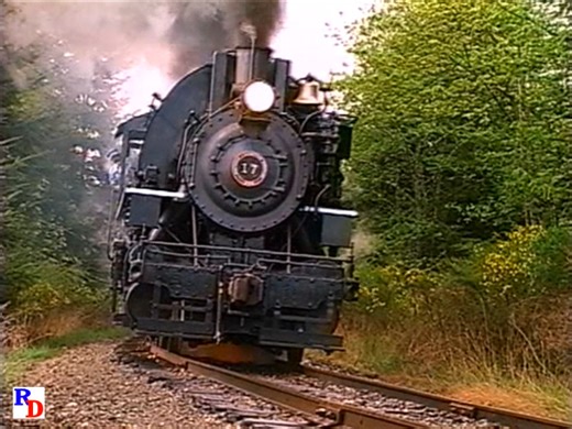 What a beautiful melody from three of Mt. Rainier Scenic Railroad's steam locomotives as they approach the camera with an excursion during a special railfan weekend event in 1995. From the Valhalla Video Productions show "Mt Rainier Geared Triple Header" https://rfd.video/GearedTriple | Steam Giants