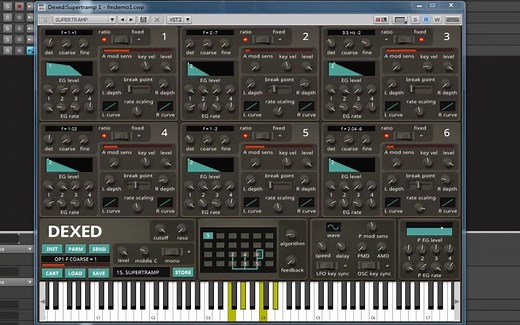 免费FM合成器 DEXED - 开源DX7库管理器/仿真器VSTi演示（带下载）