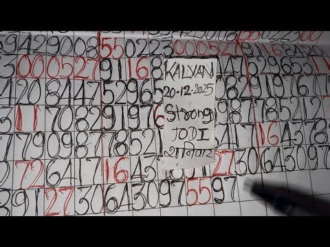 KALYAN MATKA OPAN LINE TRICKS TODAY CHART GUESSING 20/12/2025 SINGLE Jodi tricks