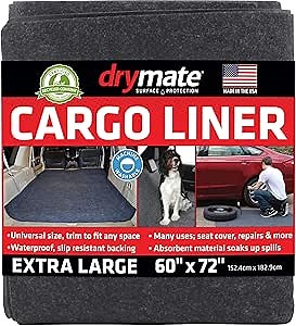 Drymate Cargo Liner Mat (60” x 72”), Dog Seat Cover, Trunk Liner, Absorbent, Waterproof, Machine Washable, Protects Vehicle Interior, for SUVs, Trucks, Vans, Cars (Made in The USA)