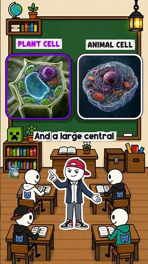 🧬 Plant cells vs. animal cells—can you spot the difference? 🌿🔬 #LearnScience #DevFacts