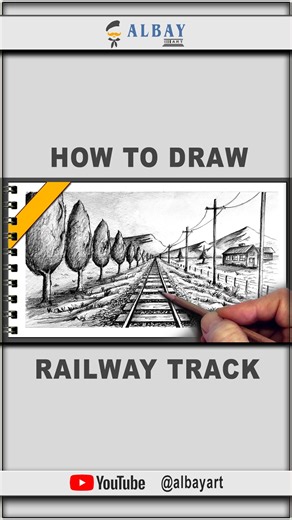 Albay Art on Instagram: "How to Draw a RAILWAY Track in ONE POINT PERSPECTIVE | For BEGINNERS #railroad #railway #traintrack #drawing #perspective #albayart"