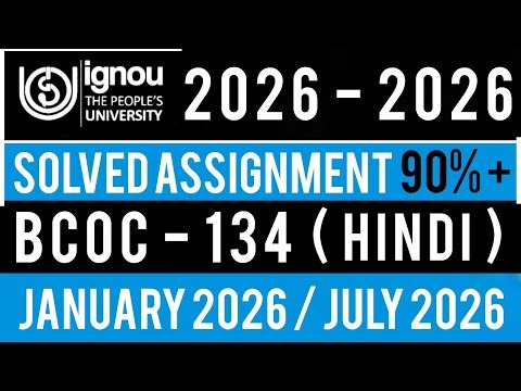 BCOC 134 SOLVED ASSIGNMENT 2026 IN HINDI | BCOC 134 SOLVED ASSIGNMENT 2026 | IGNOU Bcomg 2026
