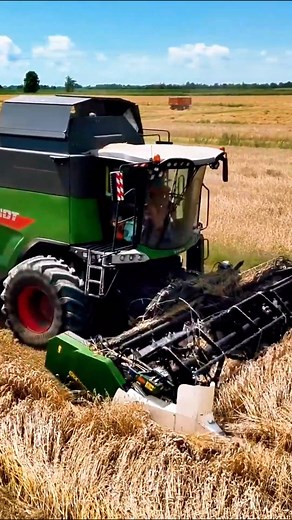This Fendt combine harvester demonstrates impressive efficiency during harvest! 🚜✨ | Big Machines