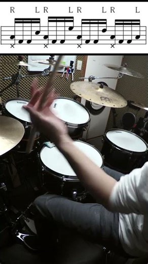 【ドラムセット練習】右足＆左手強化エクササイズ (Combination Exercise) #shorts #drums #ドラムテクニック #ルーディメンツ